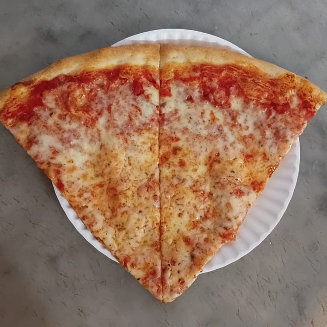 2 Plain Pizza Slices w/ 1 Bottle Water.