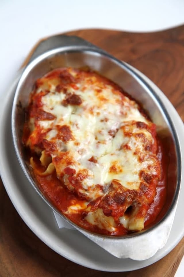 Full Tray Baked Ziti Parmigiana.